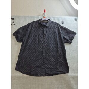 Gentlemen's Outfitters Shirt Mens 3X Black Geometric Shirttail Hem Button Up